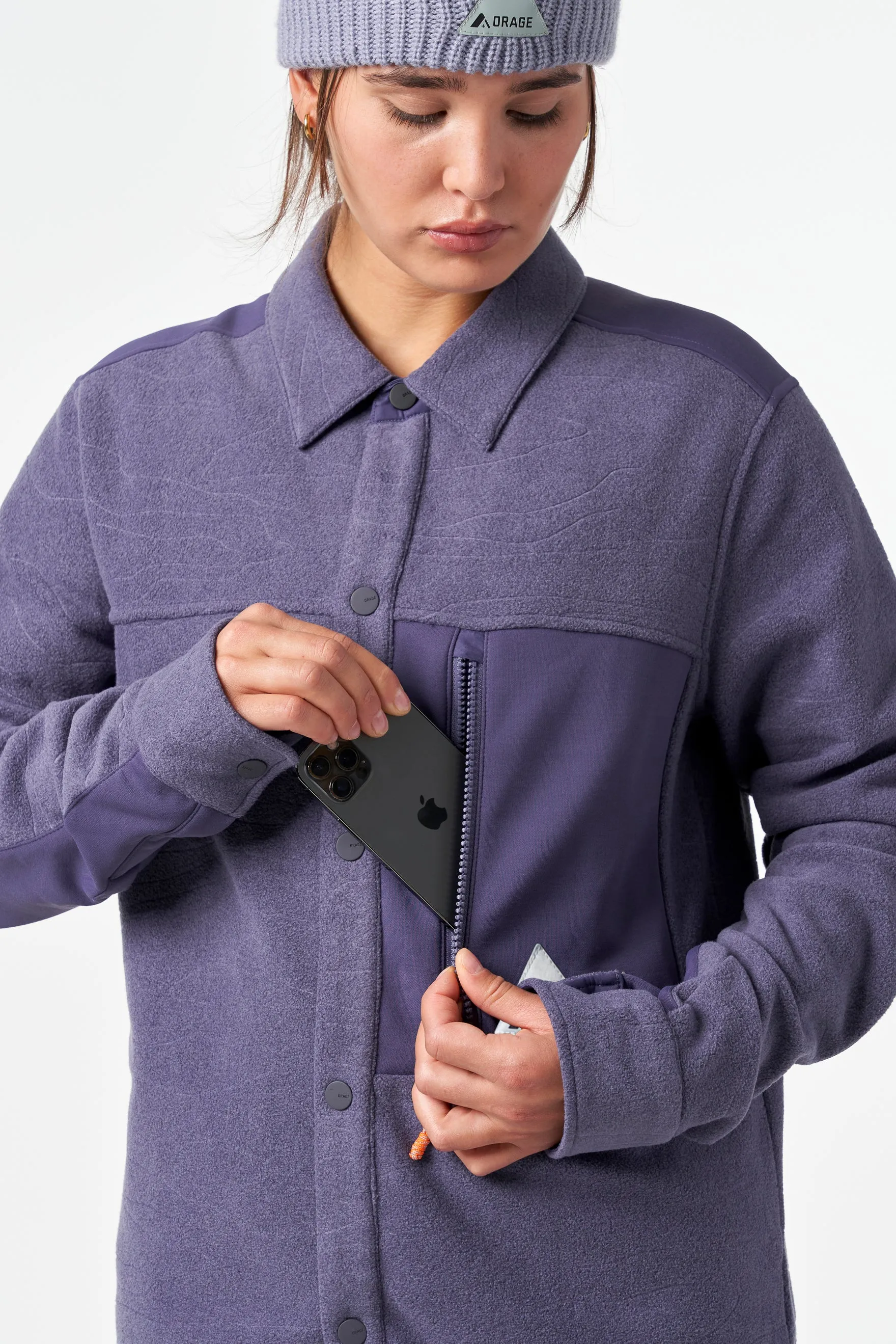 Hunter Unisex Fleece Shirt-Dark mineral