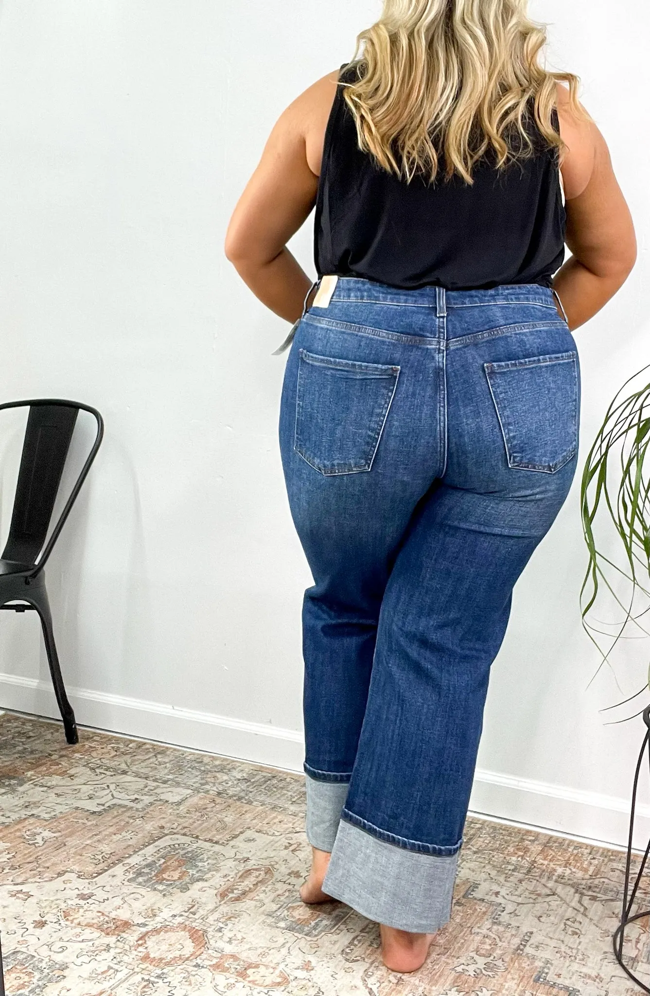 Kut from the Kloth Sienna High-Rise Wide Leg Rolled Jeans