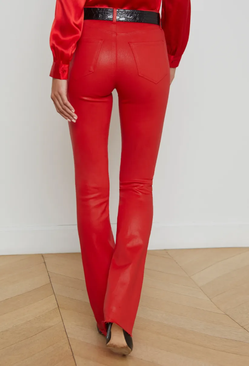 L'Agence Ruth Coated Straight Raw Hem Red