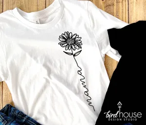 Mama Flower Graphic Tee Shirt