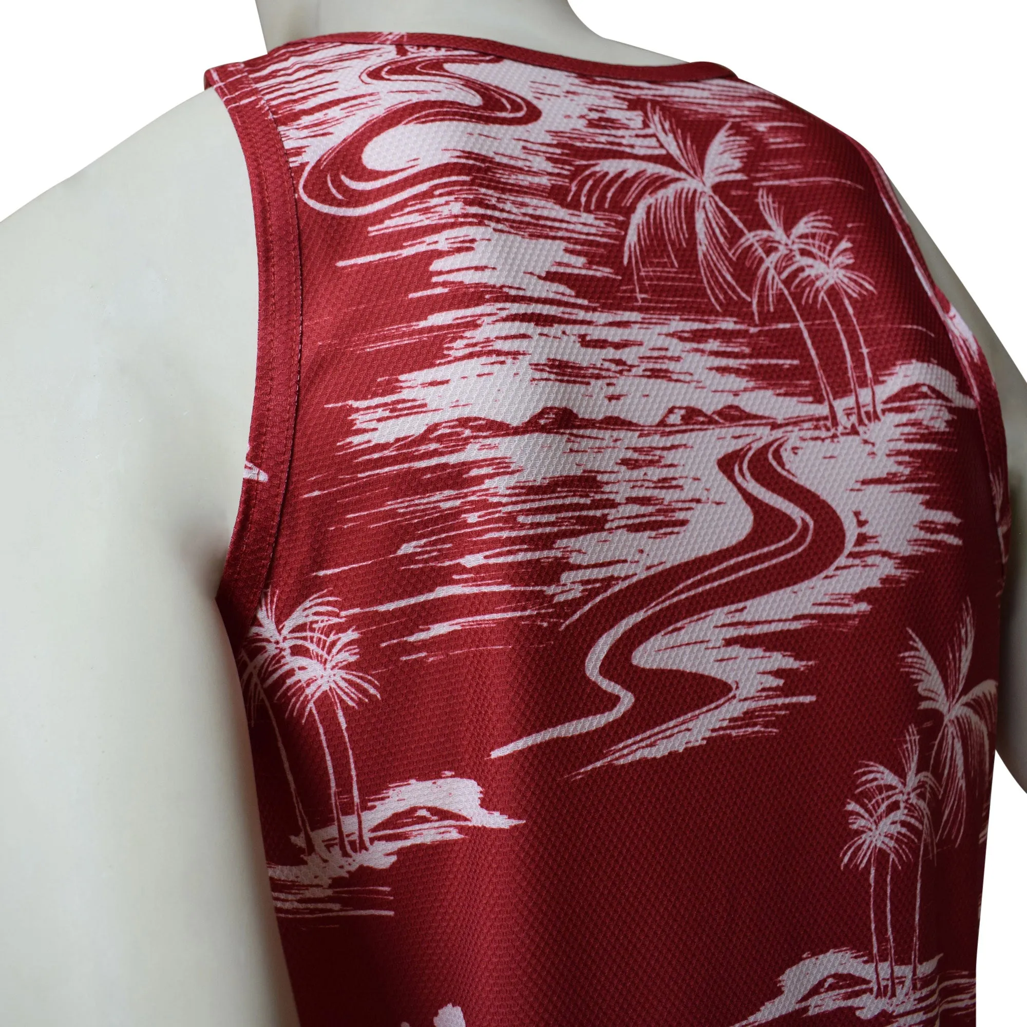 Map 4 Men's Printed Tank Top - Hawaiian All Over Pattern Lightweight Fast-Drying Casual Men Unisex Texture Tank Top
