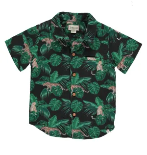 Maui Short Sleeve Shirt - Charcoal Jungle