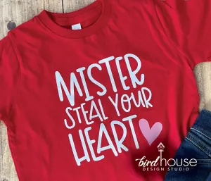 Mister Steal Your Heart Shirt, Cute Valentines Day Graphic Tee