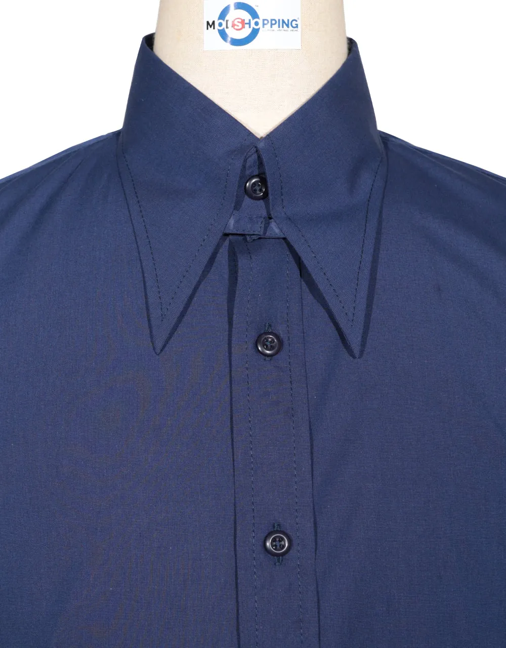 Navy Blue Tab Collar Shirt