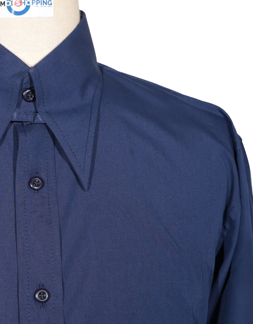 Navy Blue Tab Collar Shirt