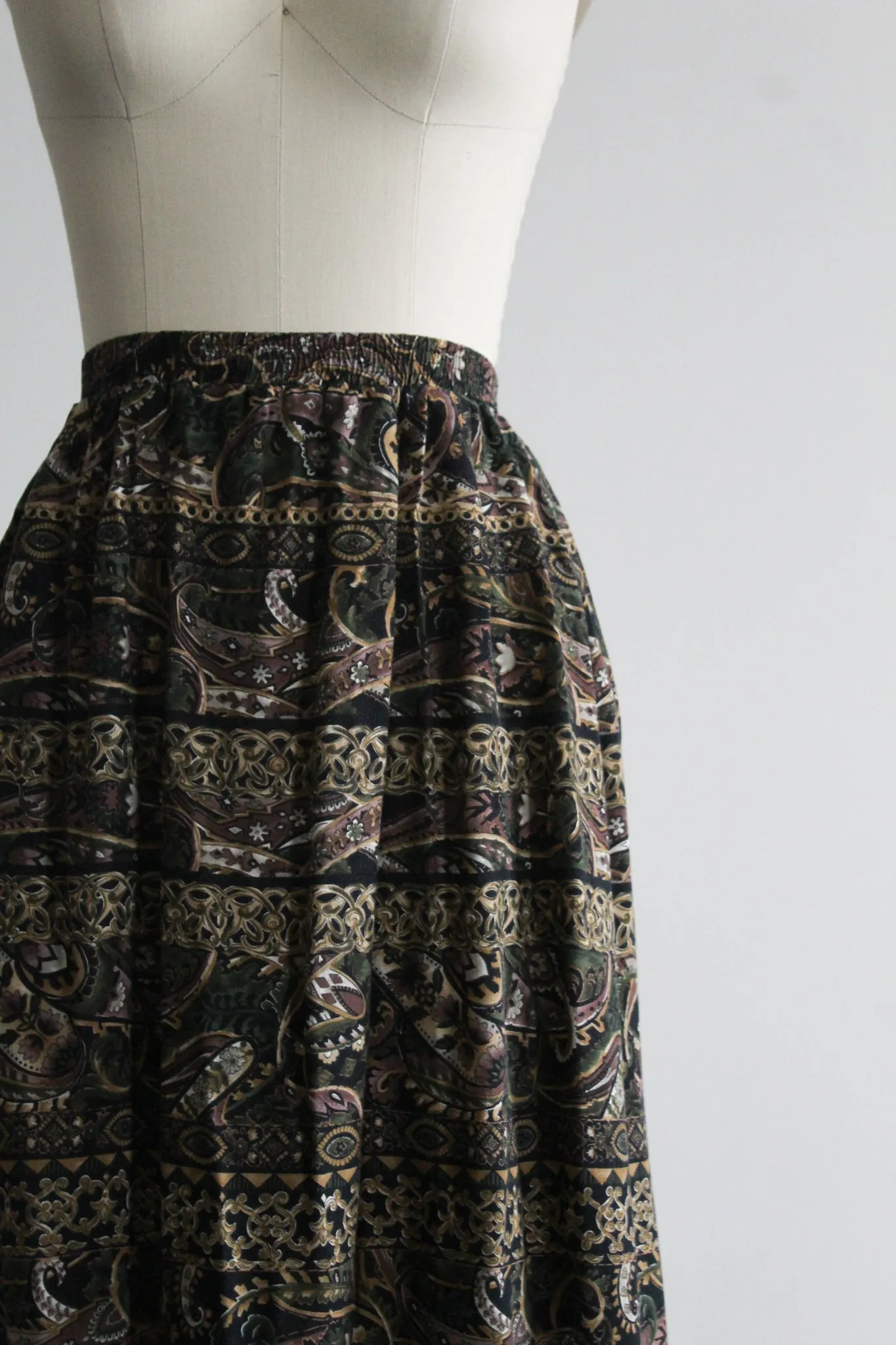 olive branch midi skirt
