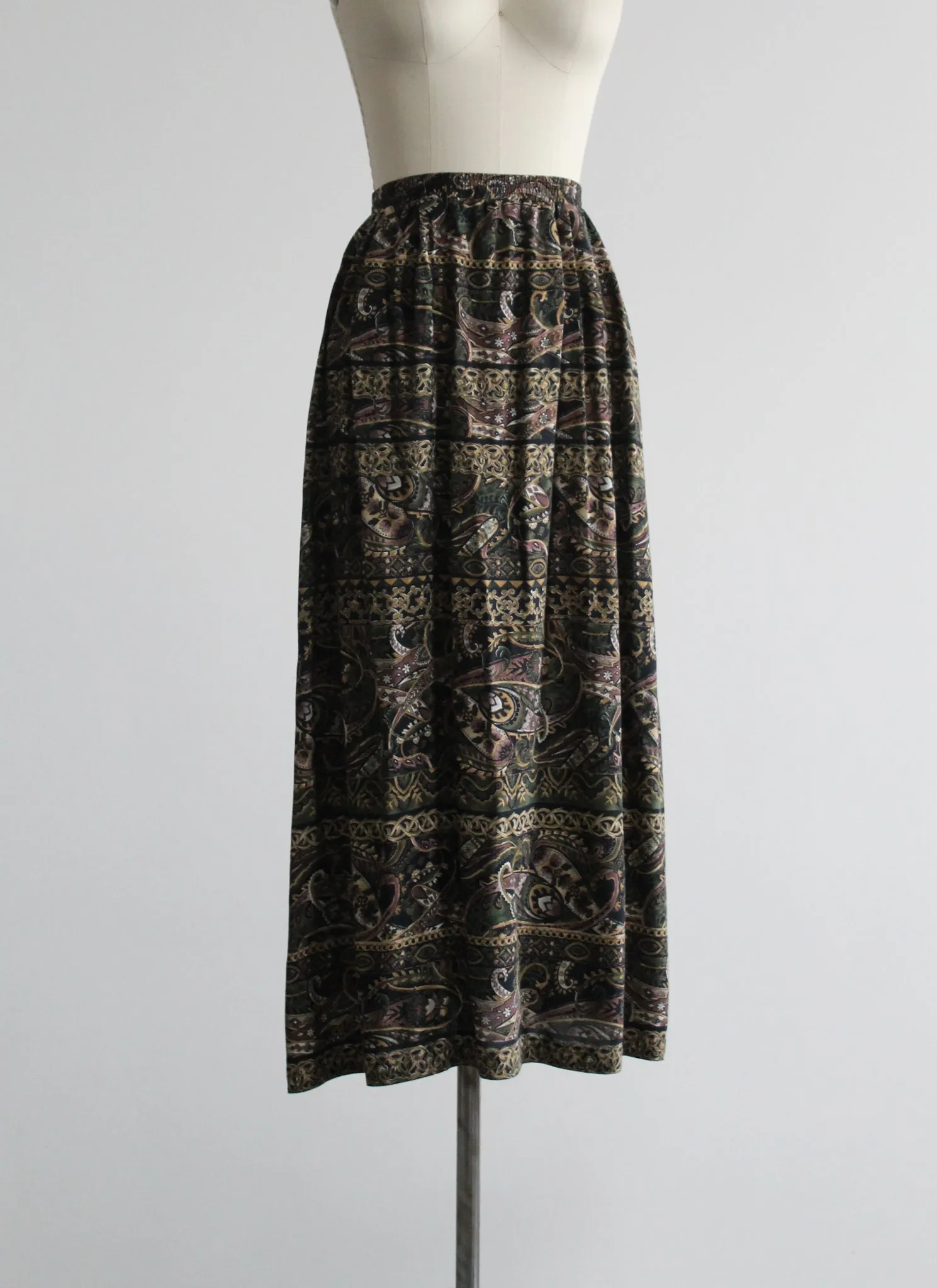 olive branch midi skirt