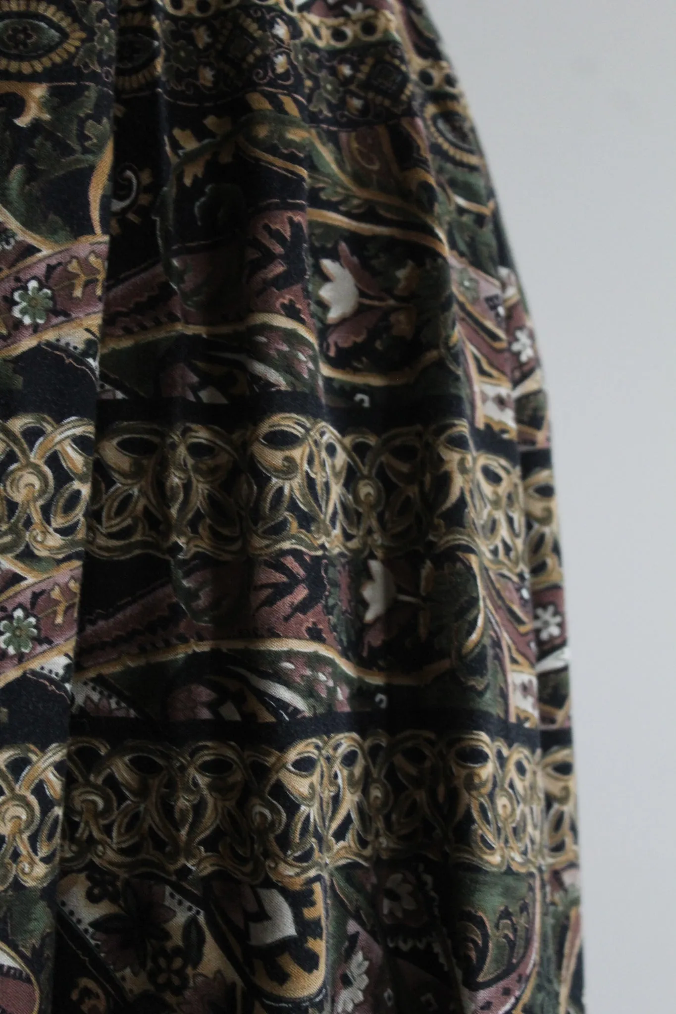 olive branch midi skirt