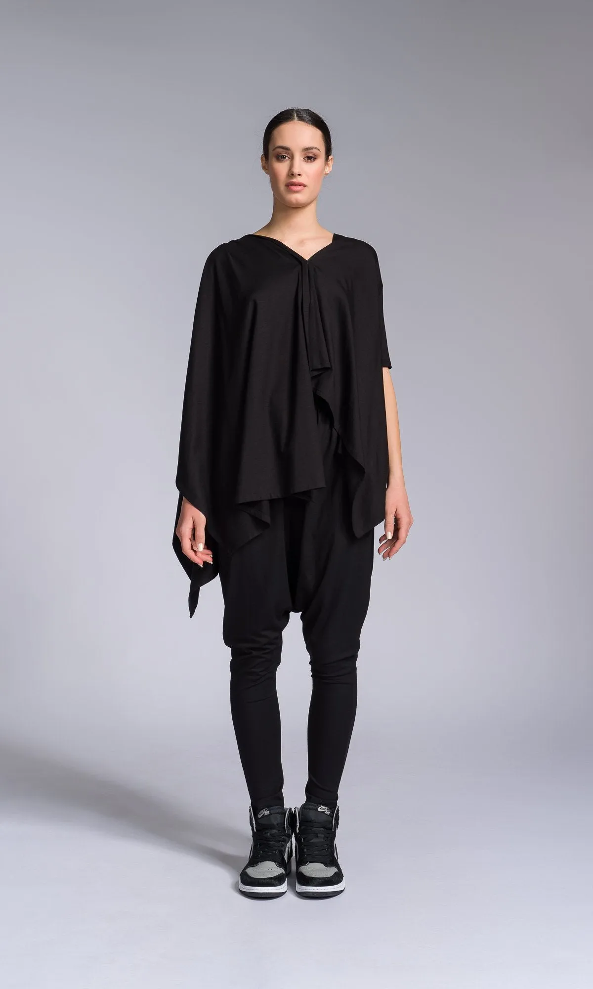 Open Back Blouse with Asymmetric Closure