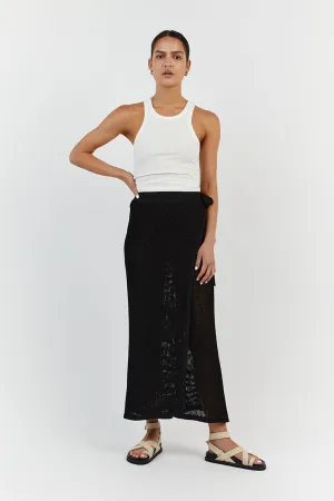 OPHELIA BLACK CROCHET WRAP SKIRT