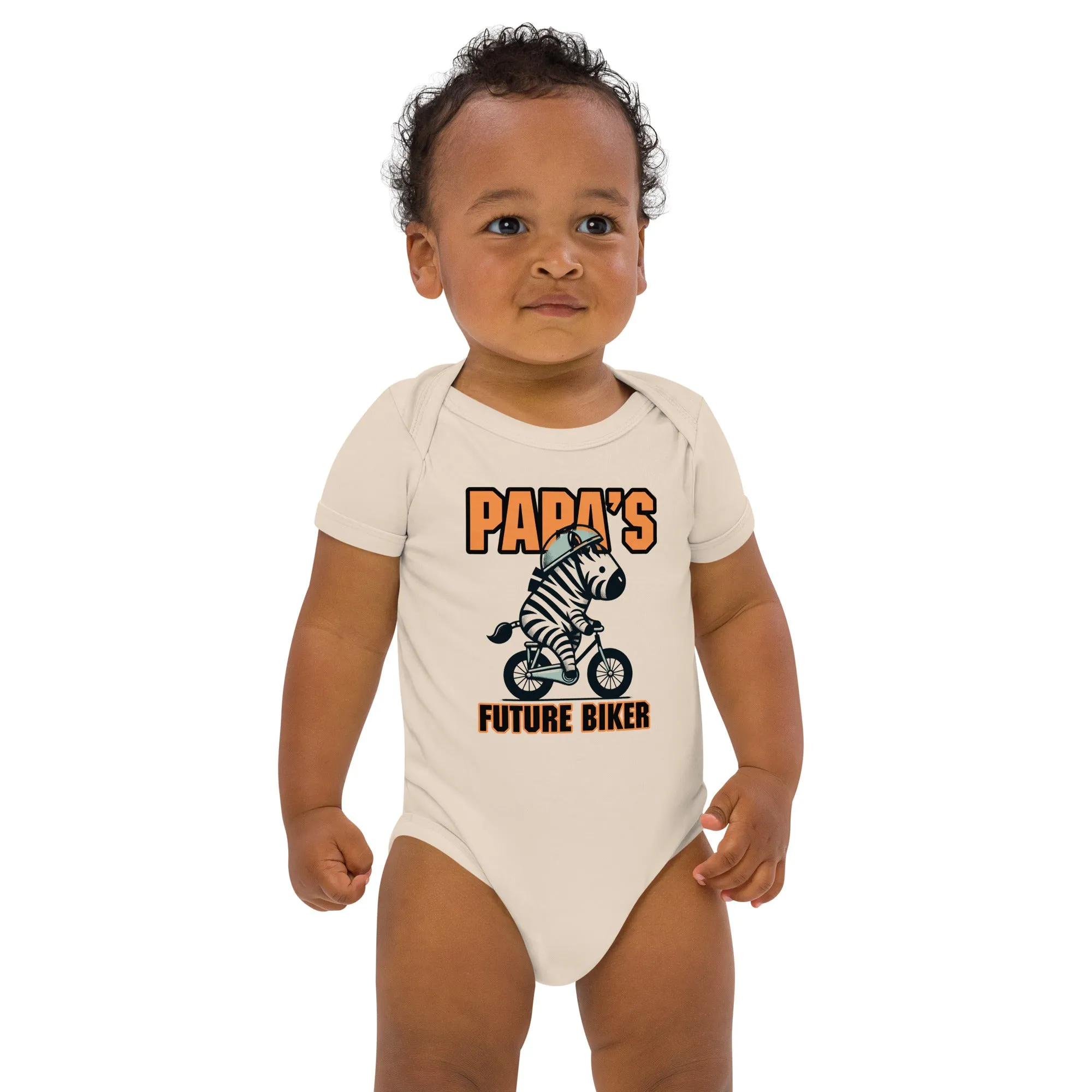 Organic Cotton Baby Bodysuit Papa’s Future Biker