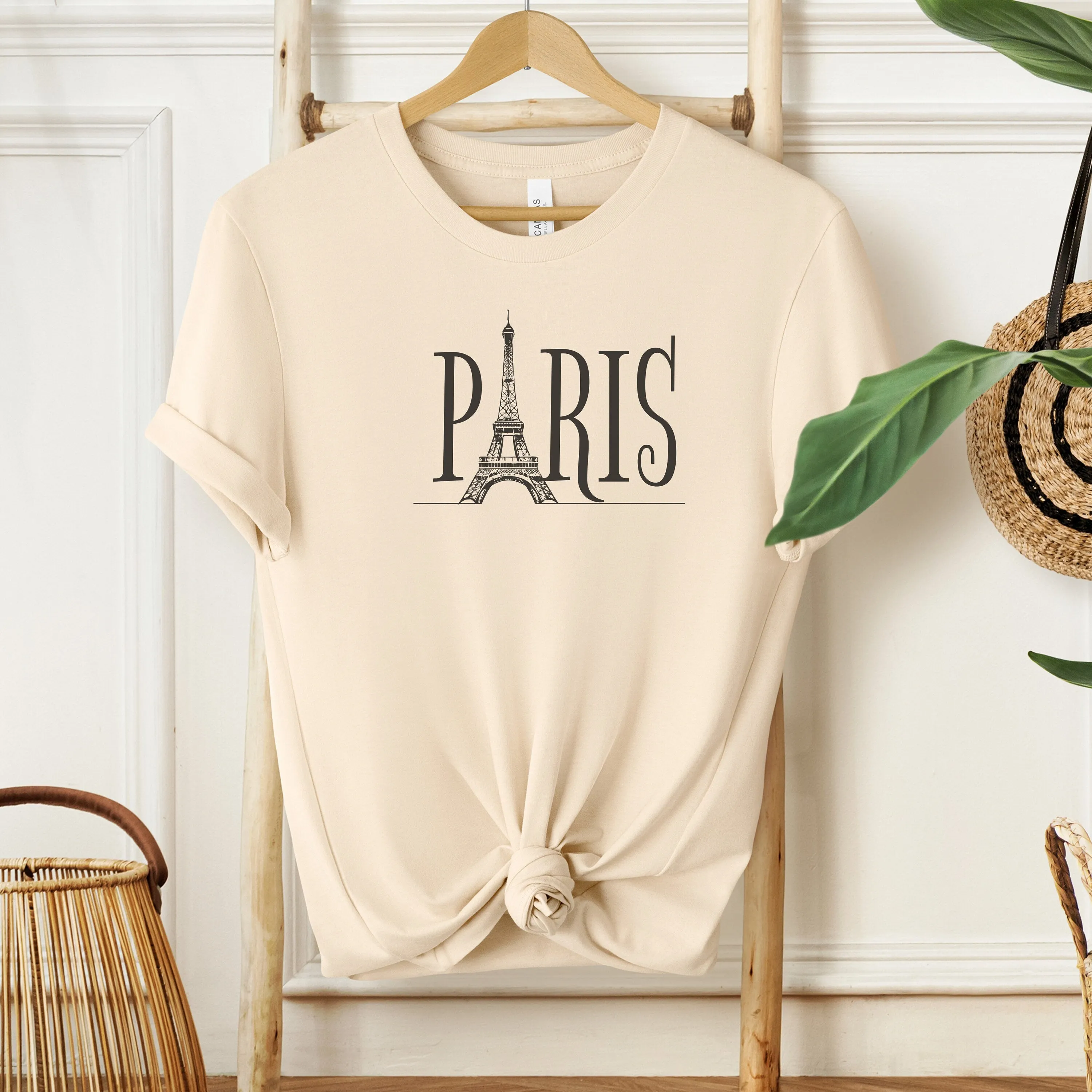 Paris Eiffel Tower Graphic T-Shirt, Classic Black and White Vacation Tee, Stylish City Landmark Shirt, Mother's Day