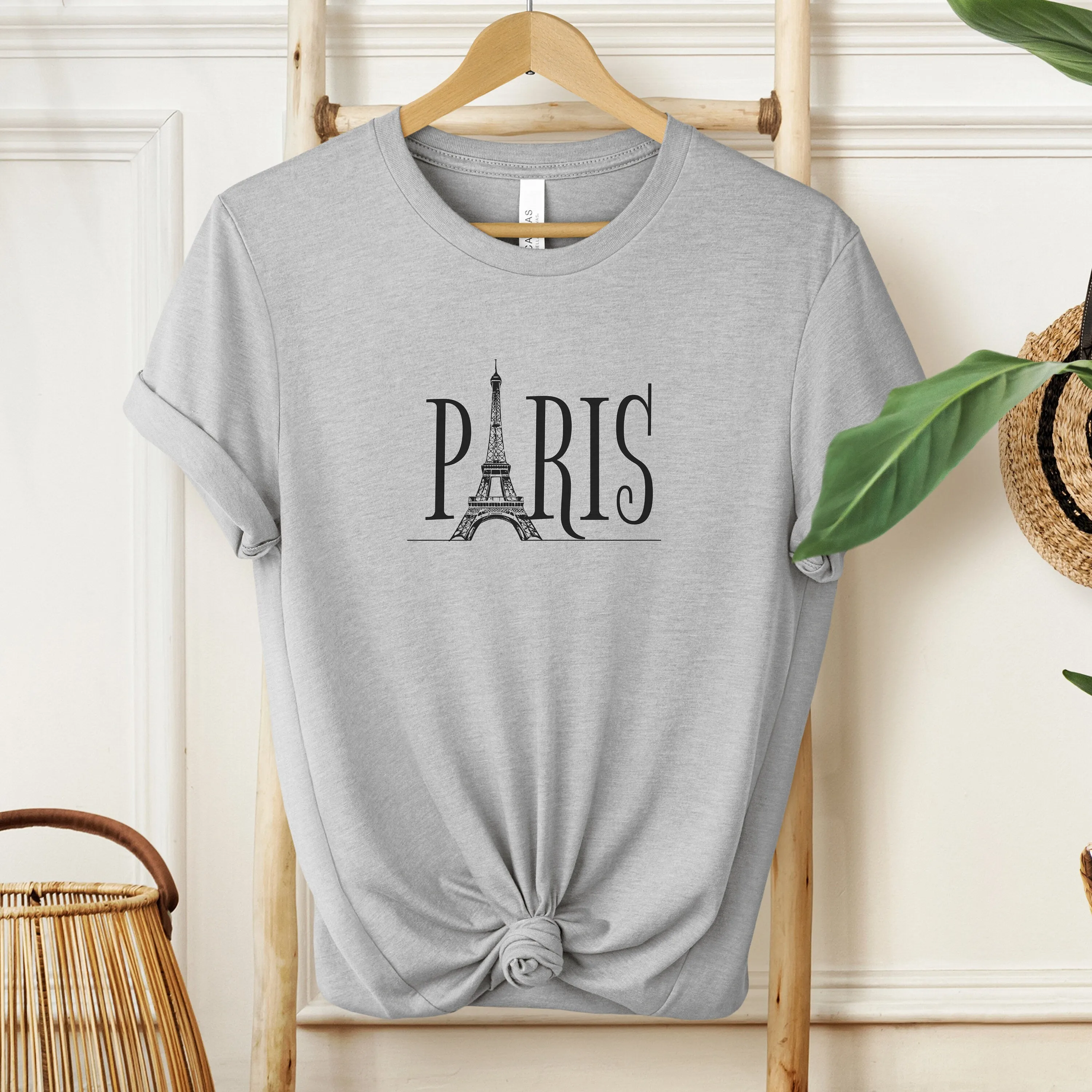 Paris Eiffel Tower Graphic T-Shirt, Classic Black and White Vacation Tee, Stylish City Landmark Shirt, Mother's Day