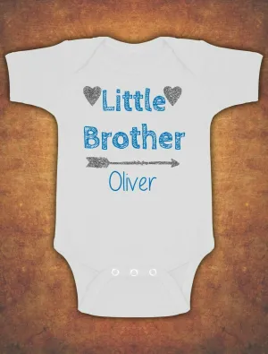 Personalised Little Brother Birthday Present Gift baby Kids Body Suit Vest Boy