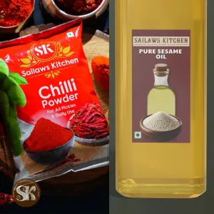 Pickle Chilli Powder - 1 KG with 500ml Sesame (Nuvvu Pappu) Oil | Free Aavayakaya Add-Ons | Limited Time Only!
