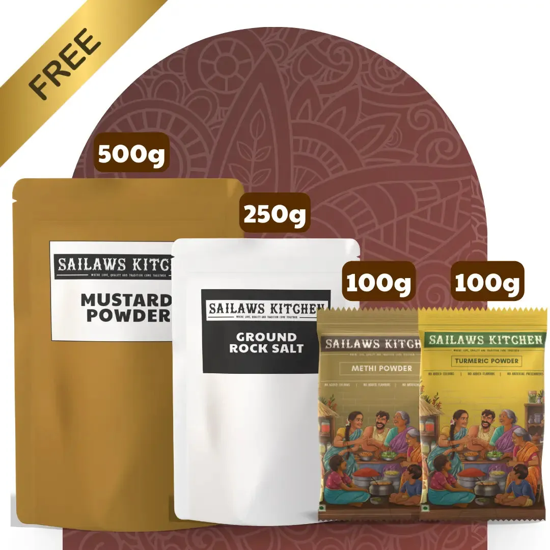 Pickle Chilli Powder - 1 KG with 500ml Sesame (Nuvvu Pappu) Oil | Free Aavayakaya Add-Ons | Limited Time Only!