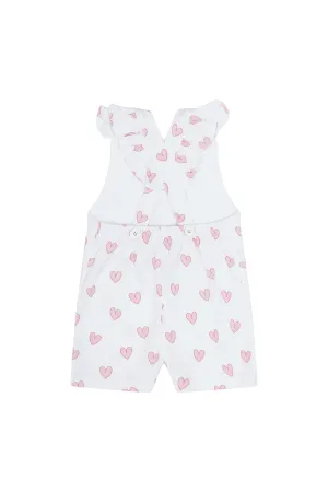 Pink Heart Print Romper