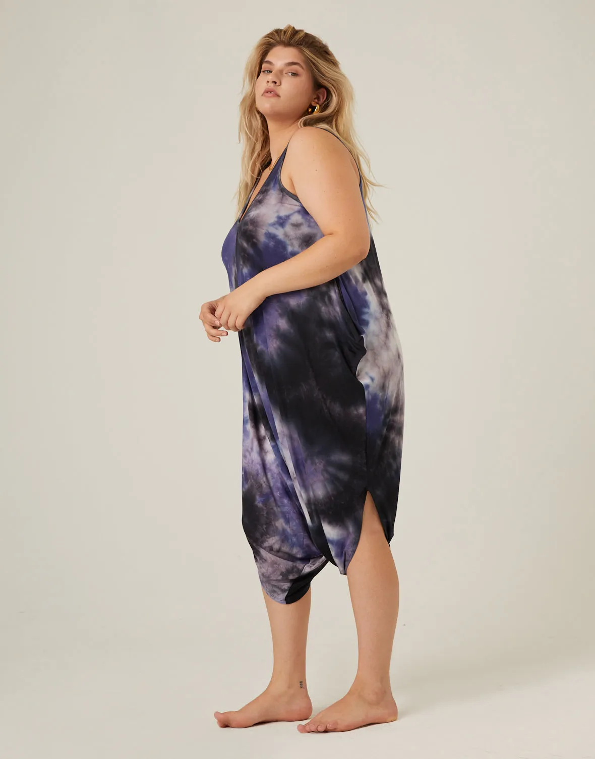 Plus Size Comfy Tie Dye Romper