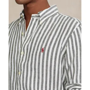Polo Ralph Lauren - Linen Shirt - Stripe - Olive & White