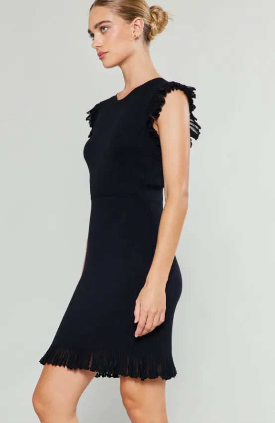Priscilla Black Mini Sweater Dress