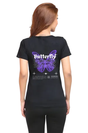 "Butterfly" Back Printed T-Shirt | Fashionable Women's Graphic Tee | Unique Designs, Ideal for Everyday Wear and Gifts