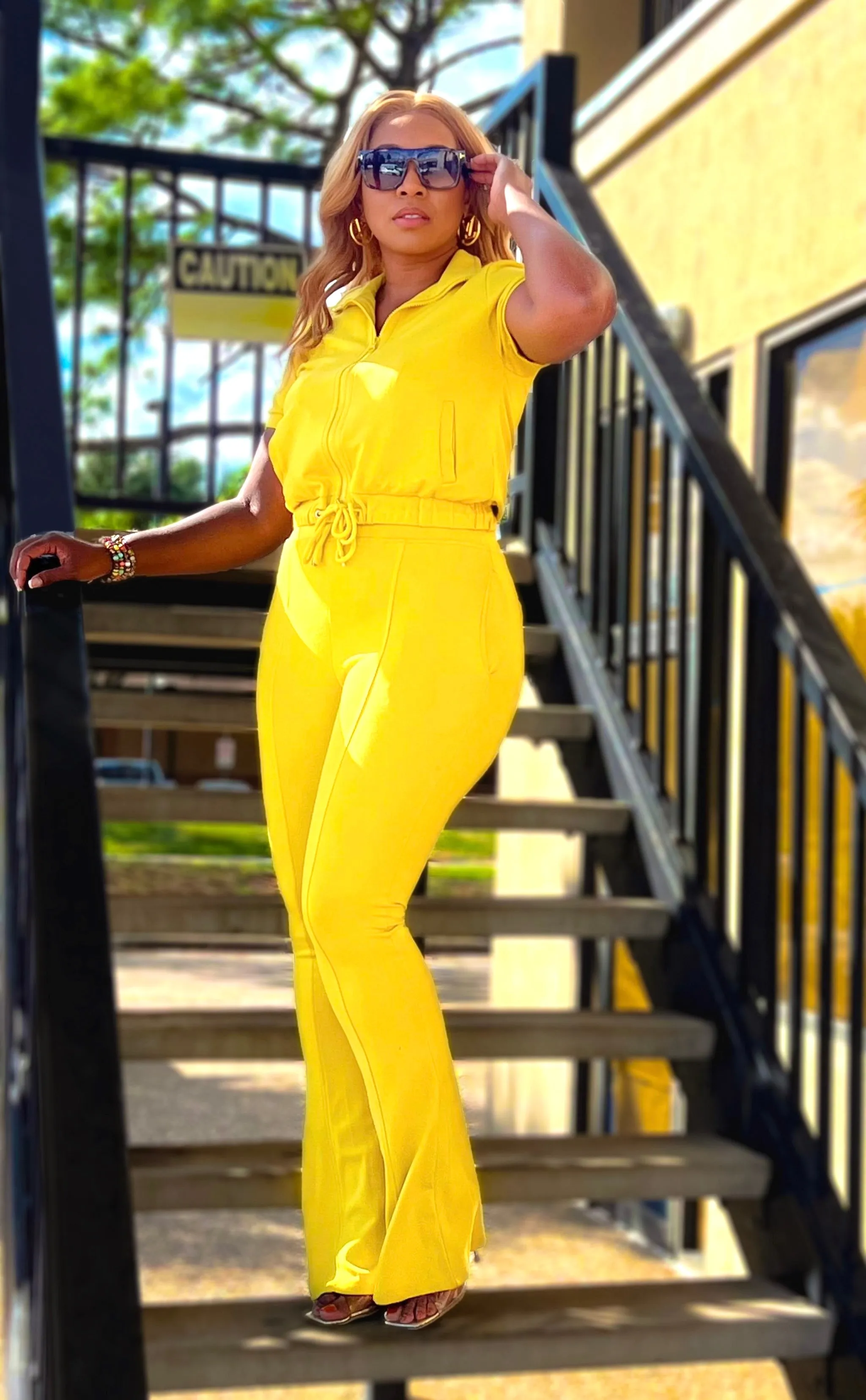 Rolling Deep- Yellow Short Sleeve Track Set