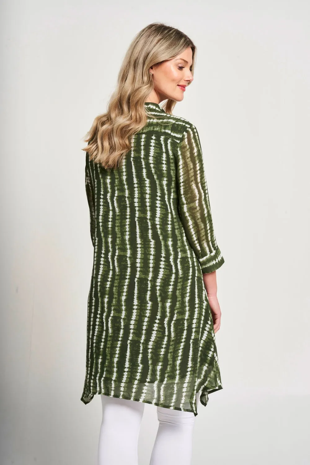 Saloos Fully Lined Band Collar Shirt Dress