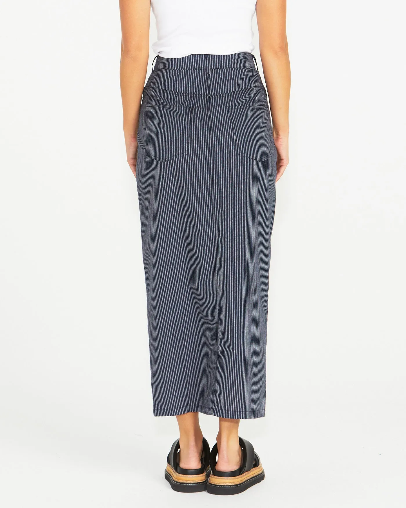 Sass Liberty Maxi Skirt - Navy White Stripe