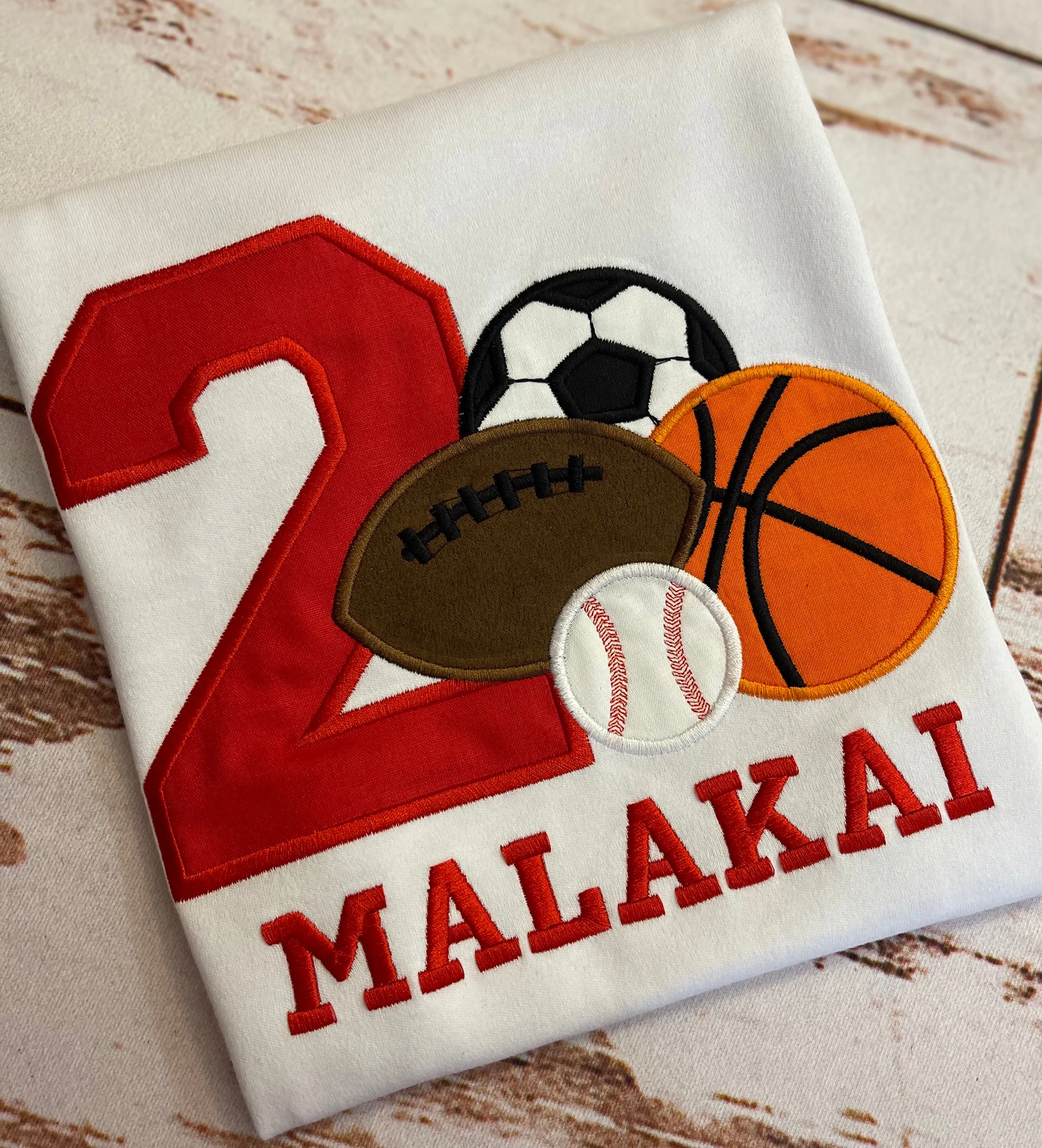 Sport Theme Birthday Shirt, Soccer Baseball Football basketball birthday shirt, Football Embroidered shirt, Baseball birthday shirt