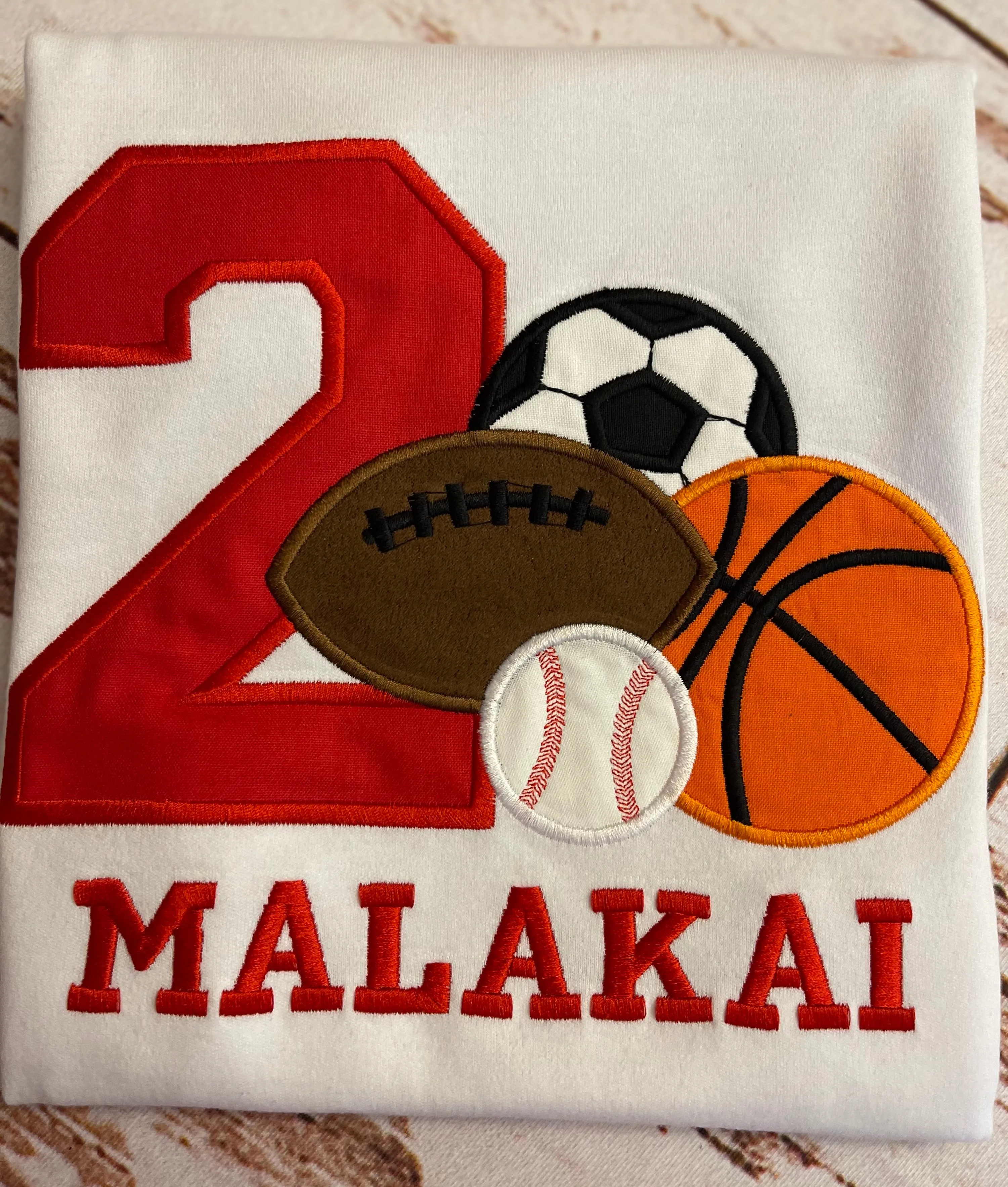 Sport Theme Birthday Shirt, Soccer Baseball Football basketball birthday shirt, Football Embroidered shirt, Baseball birthday shirt