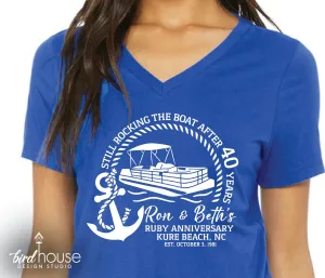 Still Rocking the Boat 40 Years Anniversary Pontoon Boat Shirt, Personalized