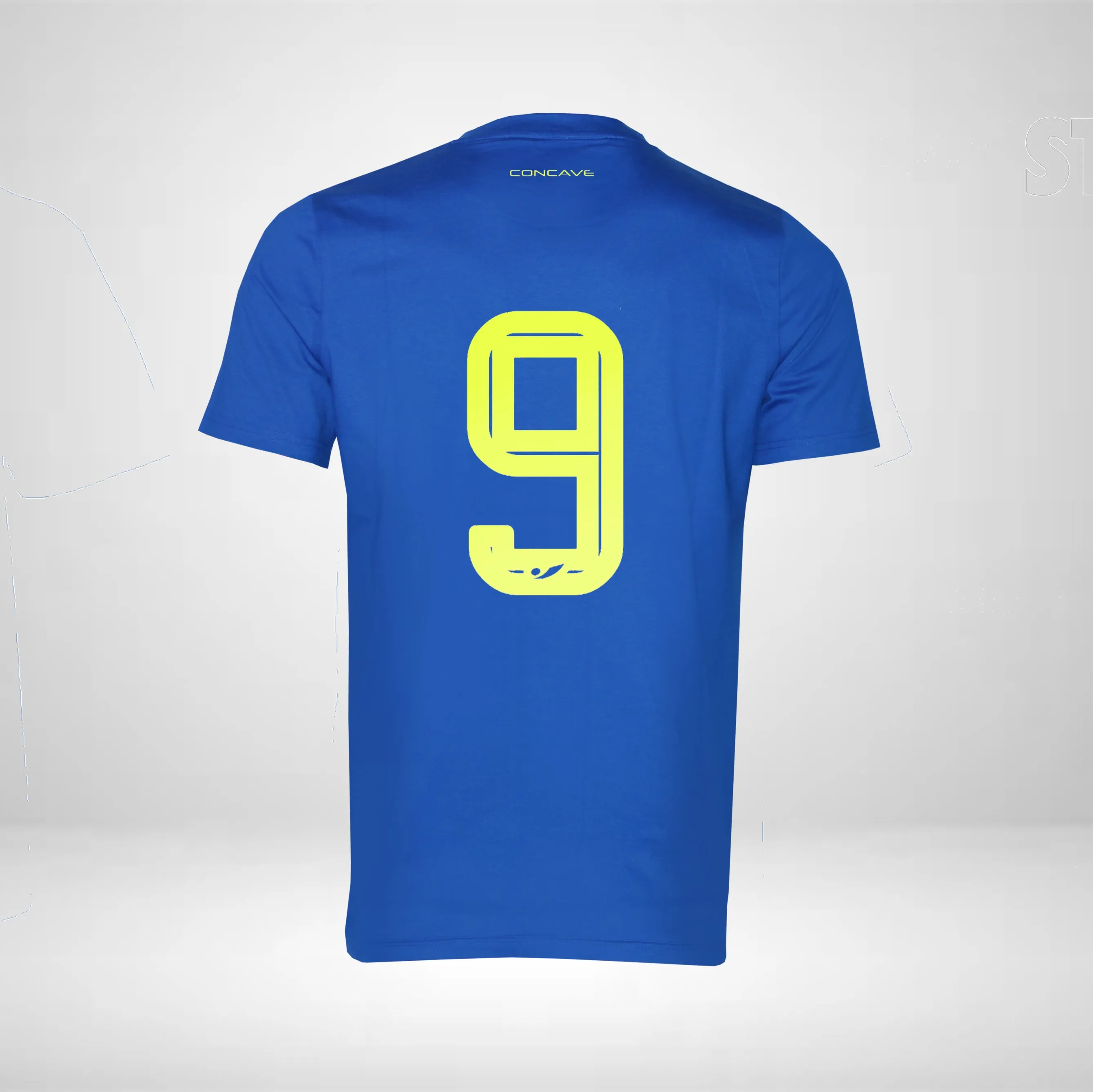 T-shirt Striker Concave Soccer Tee - Blue / Neon Yellow