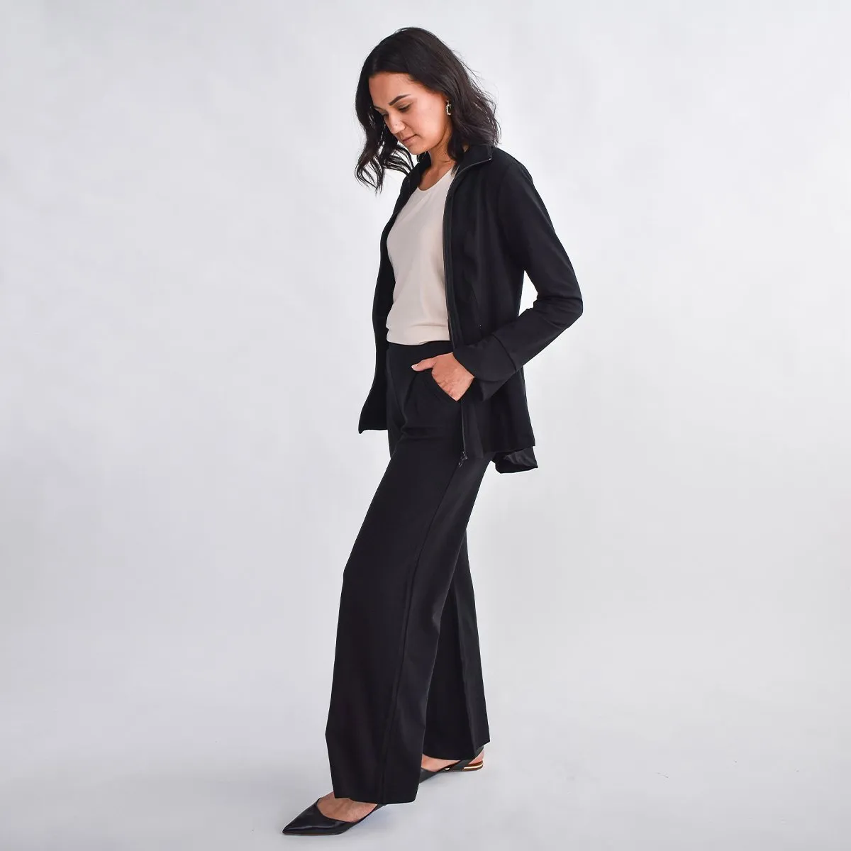 The Dressy Track Jacket in Black - Final Sale