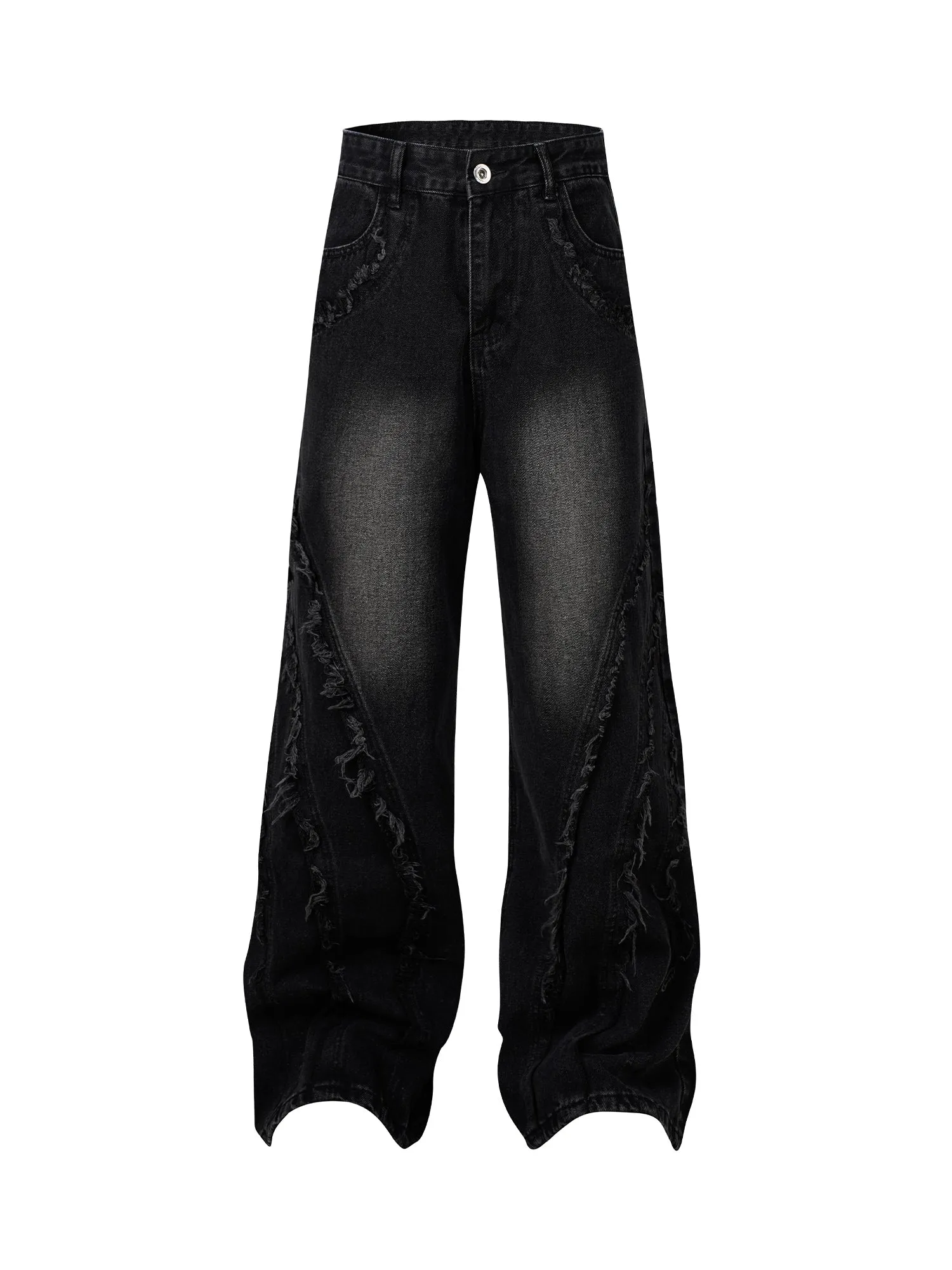 Thesupermade High Street Hip-hop Washed Fur Jeans - 2220