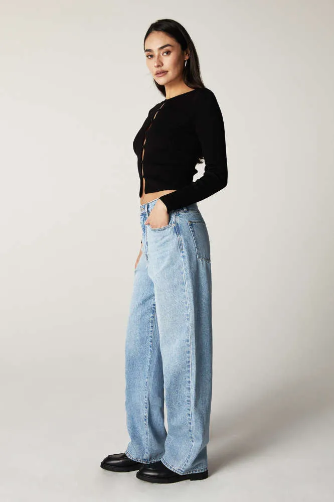 Unpublished Rumi High-Rise Stacked Leg Jeans in Highland