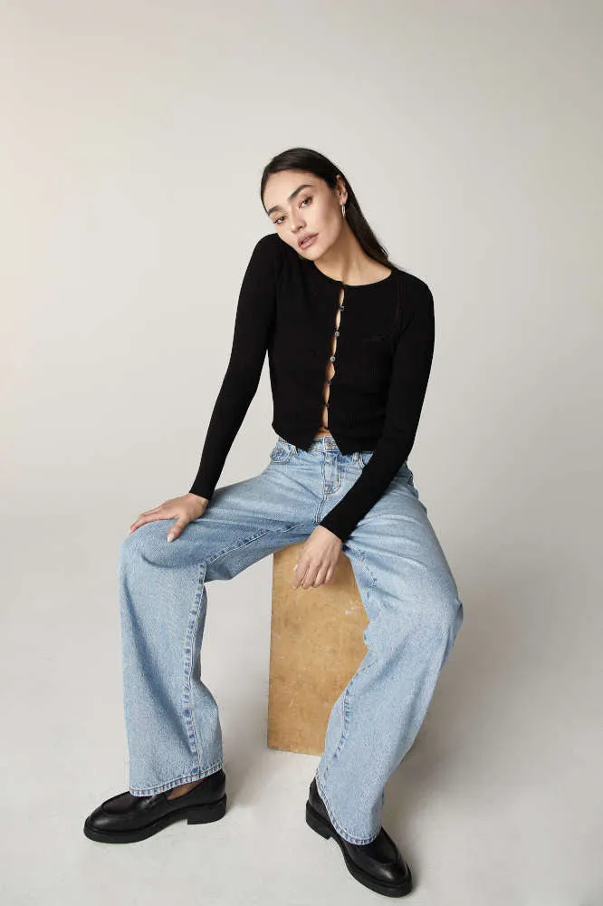 Unpublished Rumi High-Rise Stacked Leg Jeans in Highland