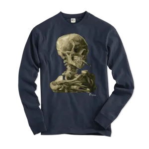 Van Gogh Skull of a Skeleton with Burning Cigarette 1886 Long Sleeve Shirt by Art-O-Rama Shop