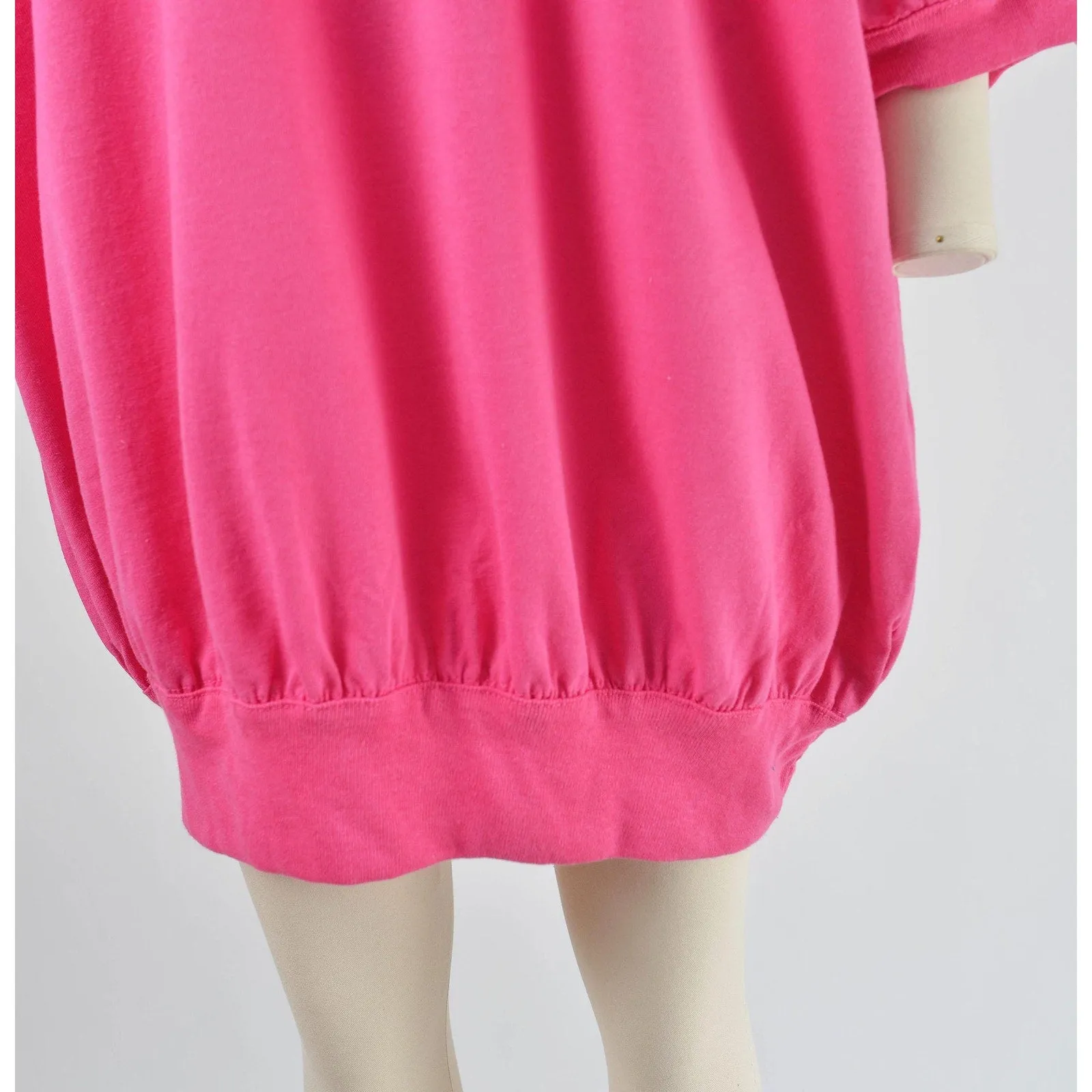 Vintage 80s Pink Oversized T-shirt Crewneck Cotton Blend Tee Mini Dress One Size