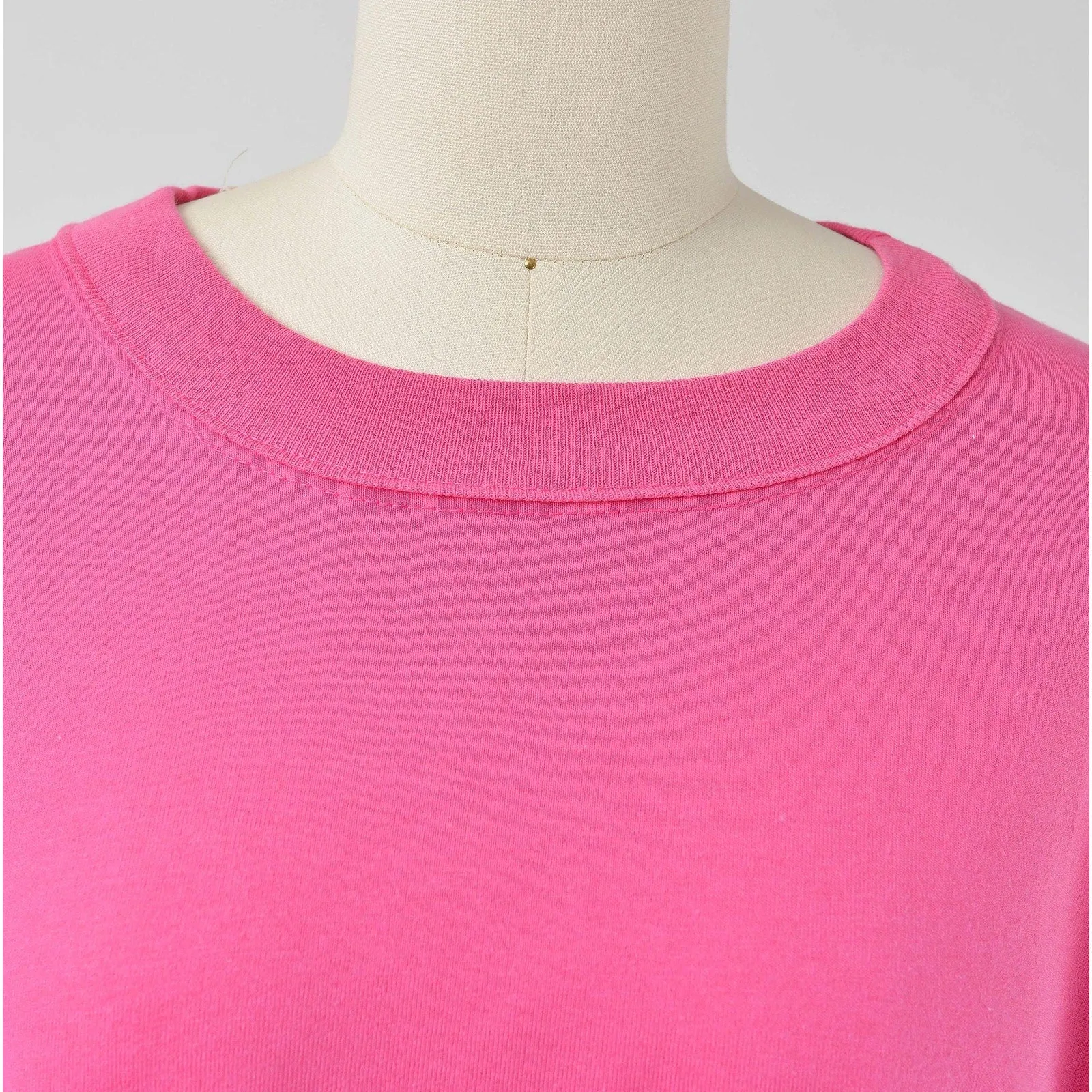 Vintage 80s Pink Oversized T-shirt Crewneck Cotton Blend Tee Mini Dress One Size