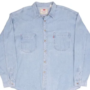 VINTAGE LEVIS RED TAB DENIM BLUE POCKET SHIRT 1990S SIZE XL