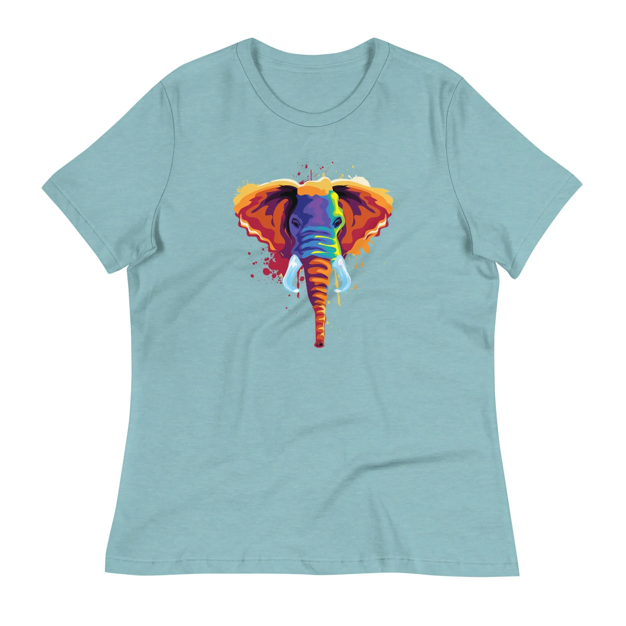 Women's Relaxed Soft & Smooth Premium Quality T-Shirt Elephant Art Design by IOBI Original Apparel
