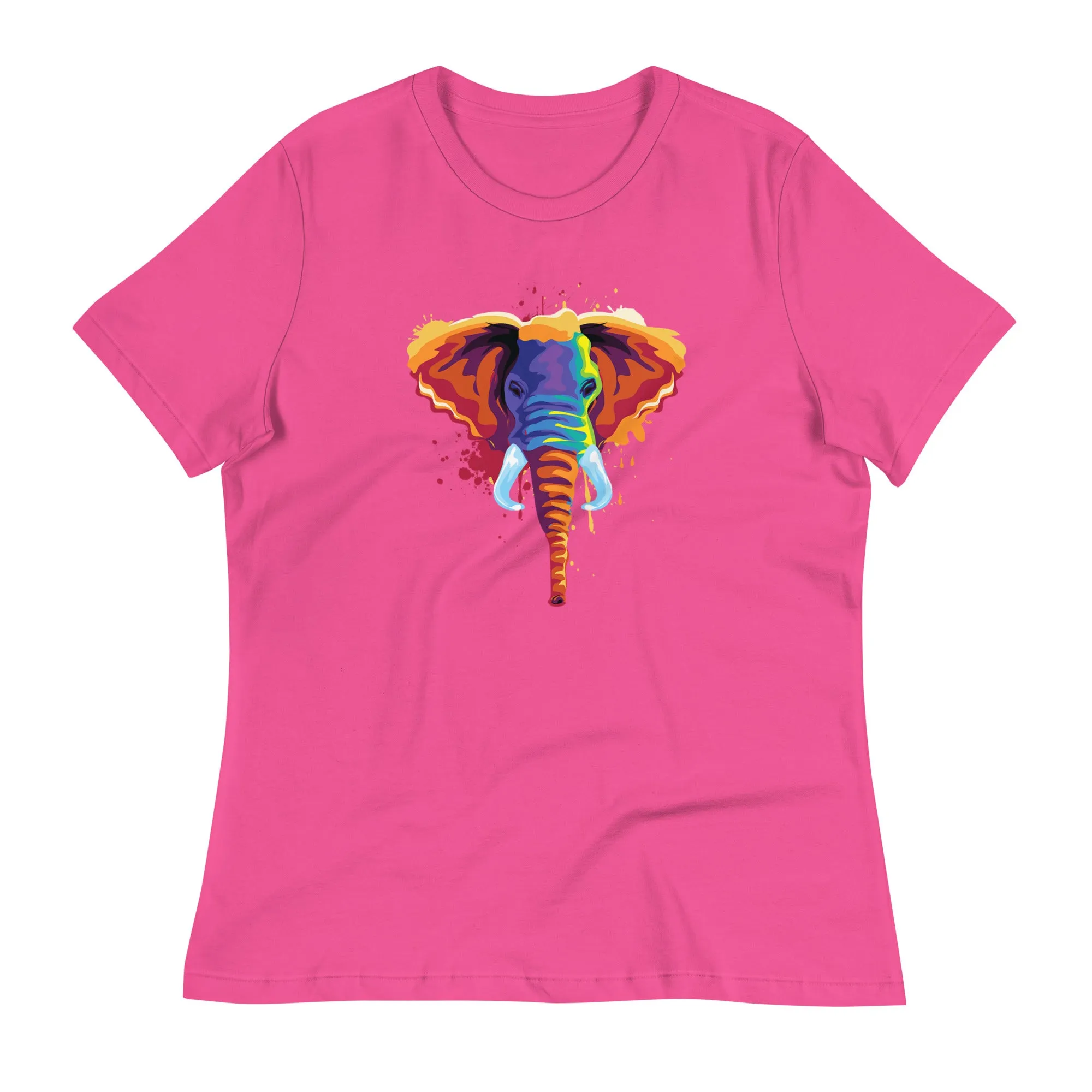 Women's Relaxed Soft & Smooth Premium Quality T-Shirt Elephant Art Design by IOBI Original Apparel