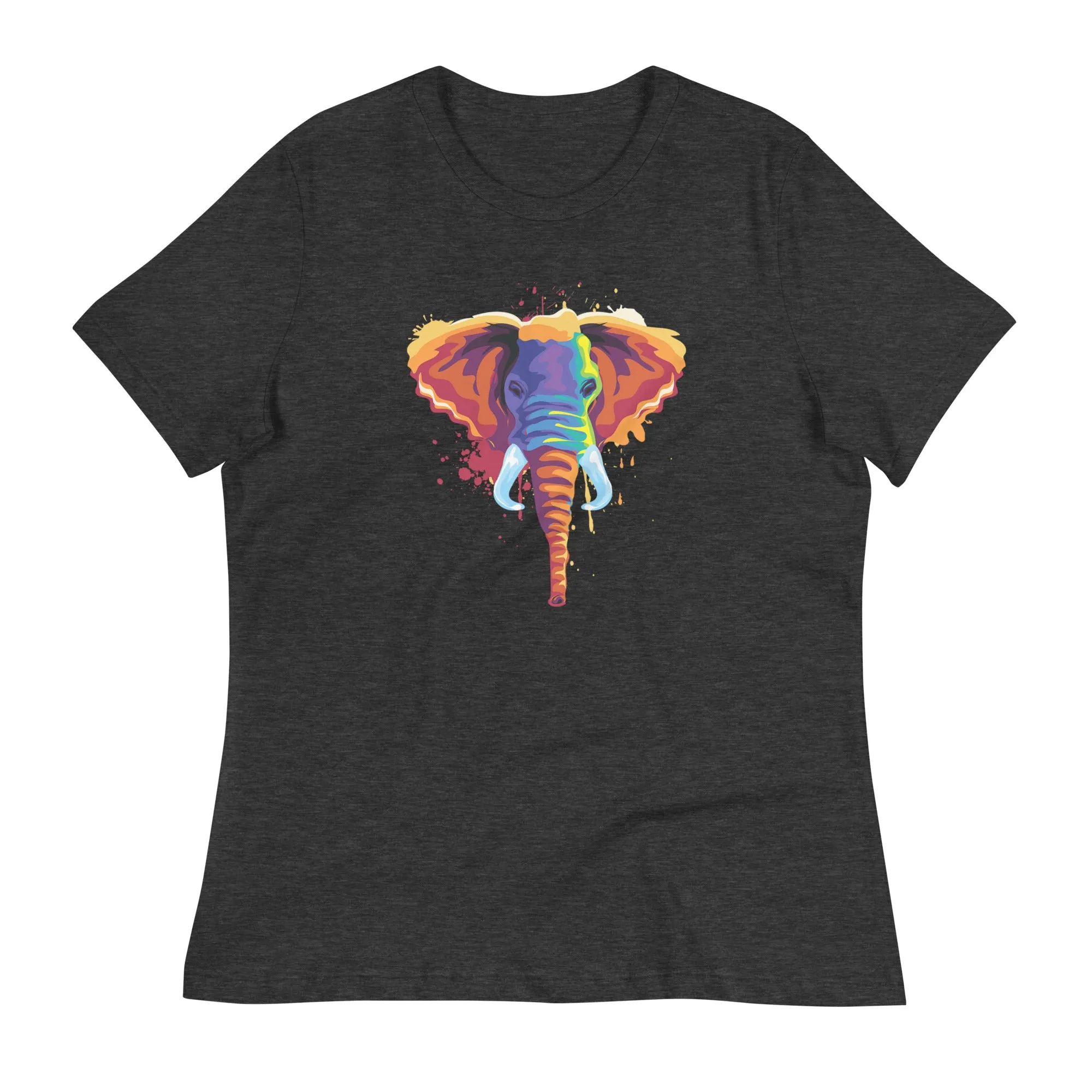 Women's Relaxed Soft & Smooth Premium Quality T-Shirt Elephant Art Design by IOBI Original Apparel