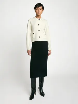 Wool cashmere straight skirt
